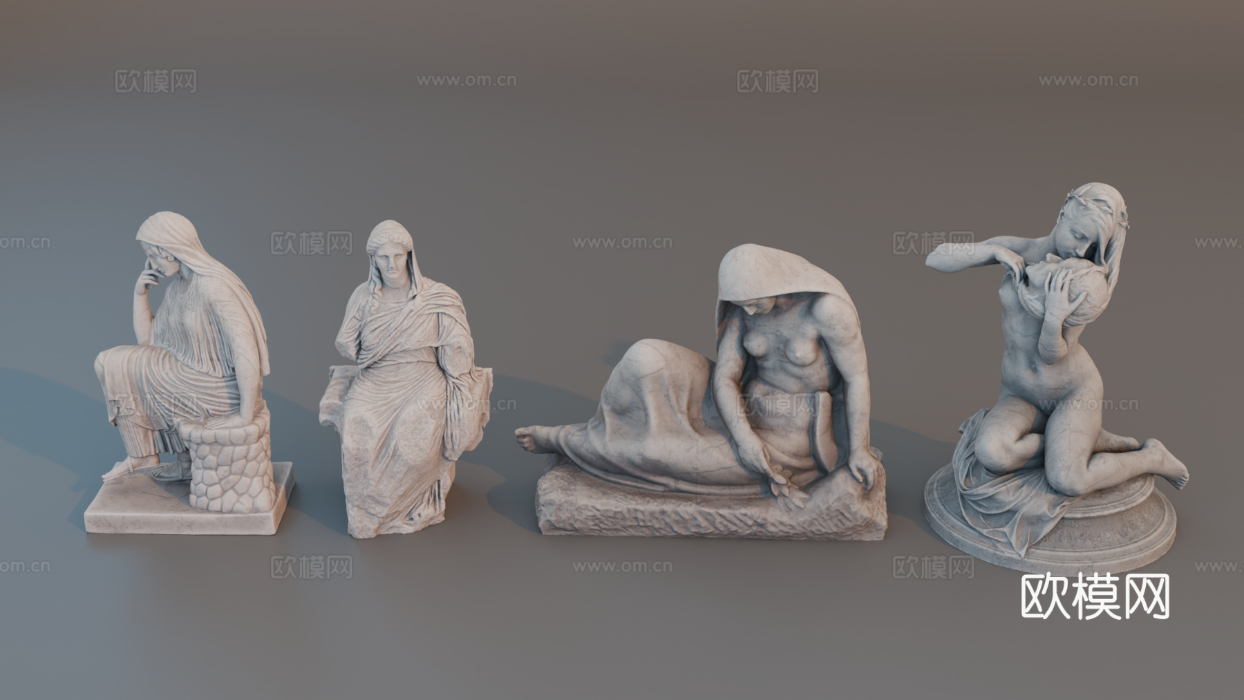 雕像 石像 欧式复古雕像 神话雕像 人物雕像su模型