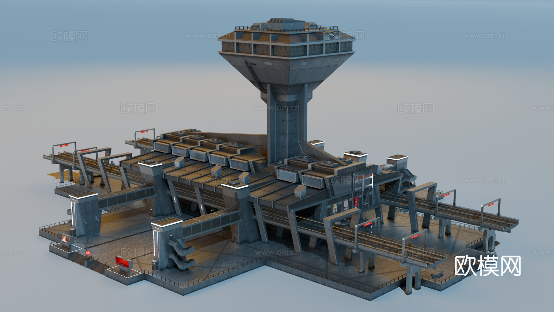 工业建筑 赛博朋克建筑 科幻建筑 城市建筑 工业城市建筑su模型