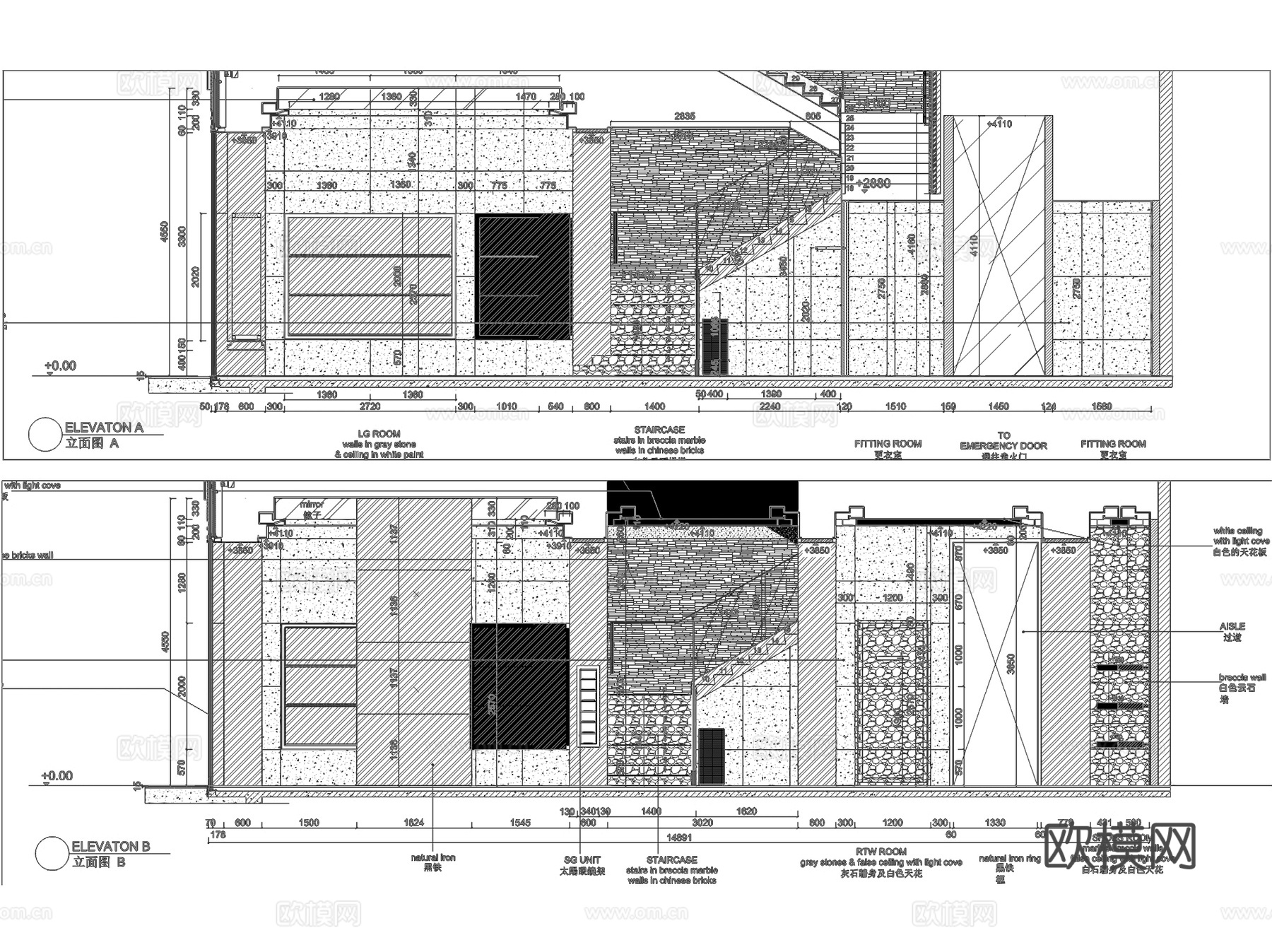 成都太古里纪梵希法国品牌服装店室内工装CAD施工图整套cad施工图