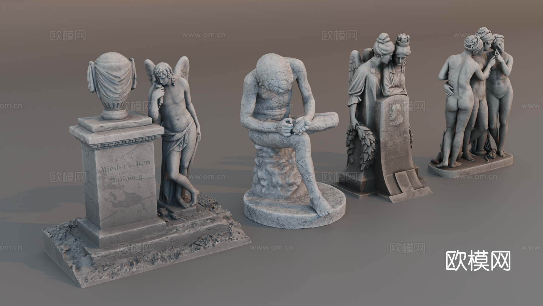 雕像 石像 欧式复古雕像 神话雕像 人物雕像su模型