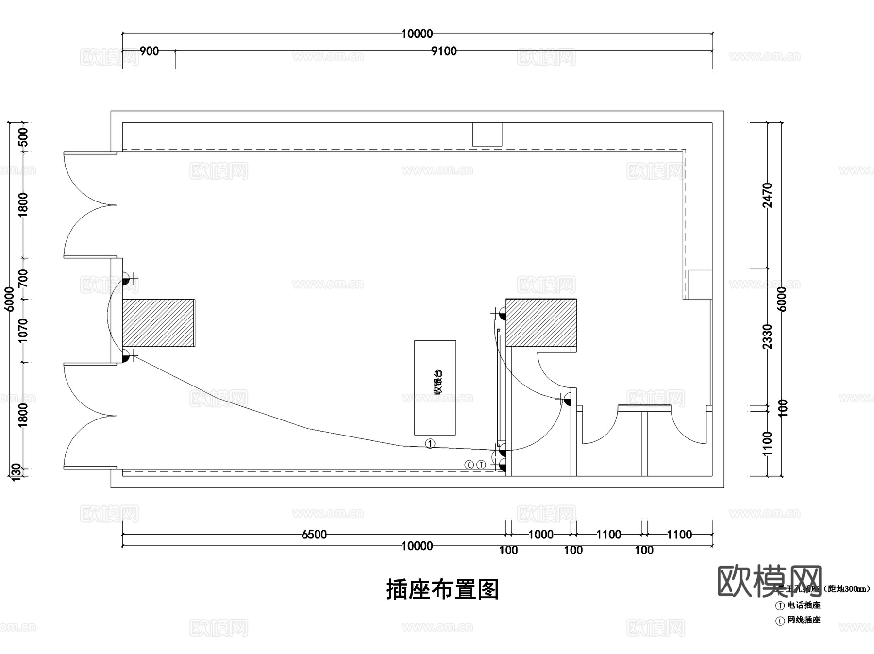60㎡魅惑衣族服装店室内工装CAD施工图cad施工图