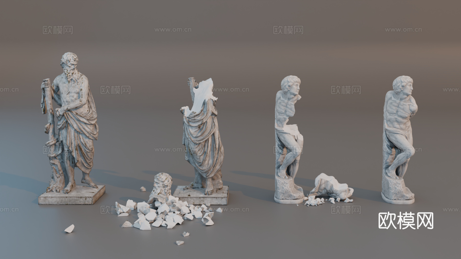 雕像 石像 欧式复古雕像 神话雕像 人物雕像su模型
