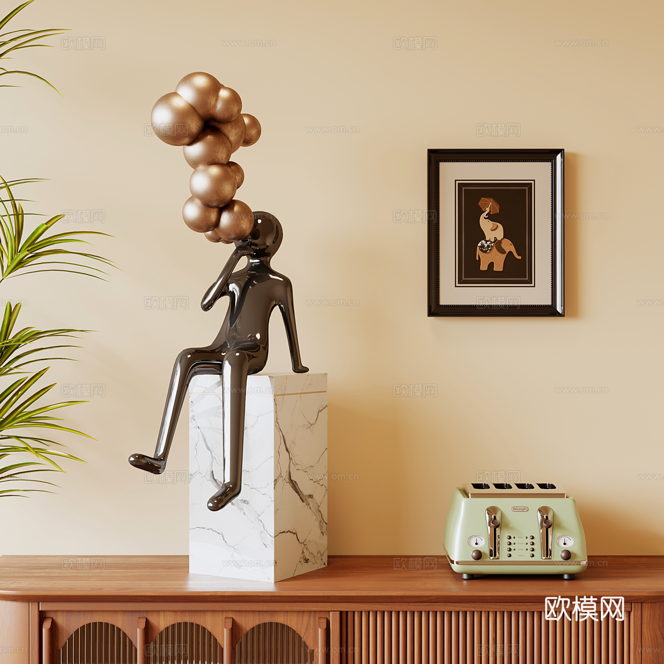 意式人形雕塑 现代创意雕塑su模型