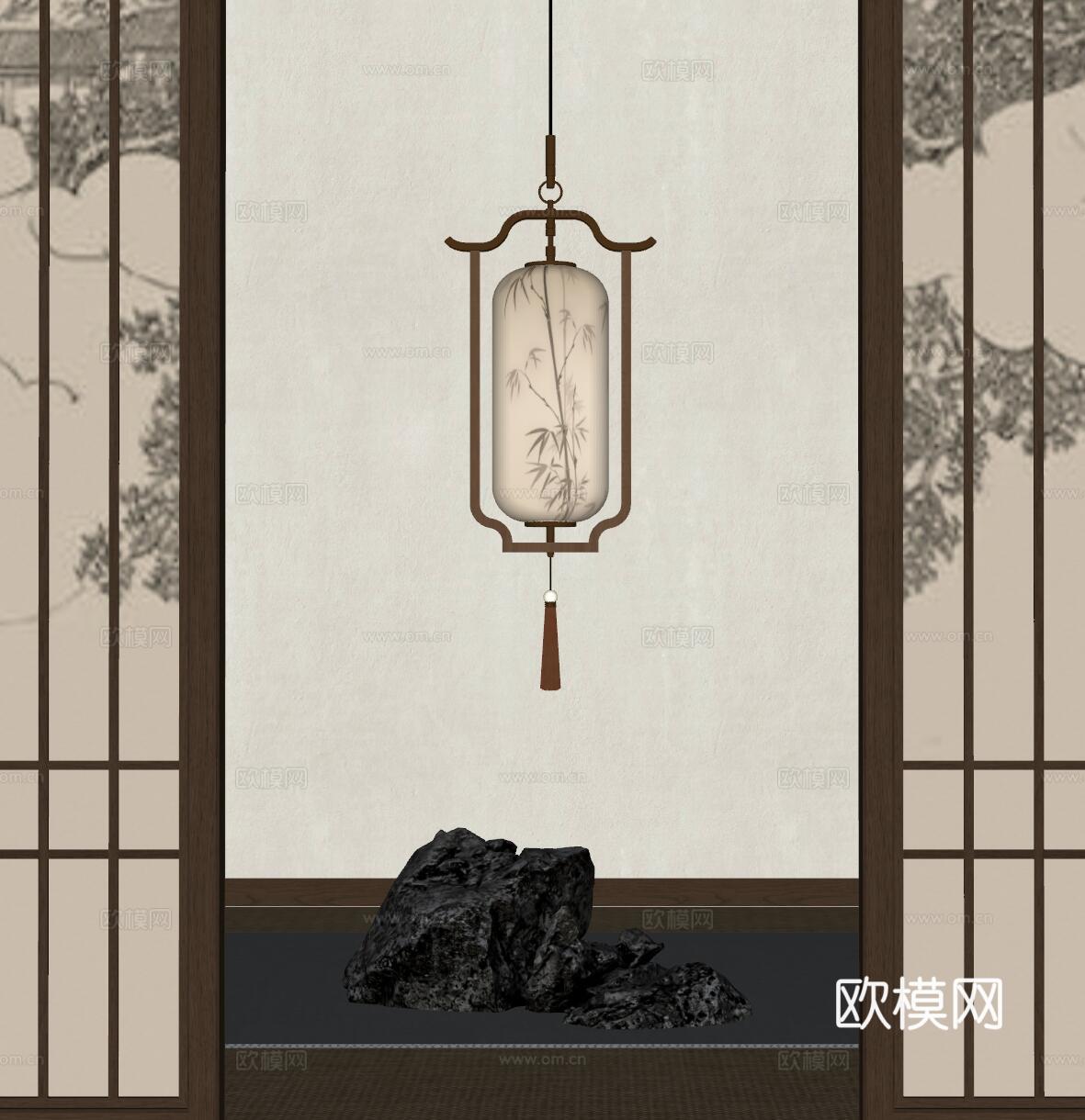 宋式吊灯 吊灯 装饰吊灯  小吊灯  艺术吊灯su模型