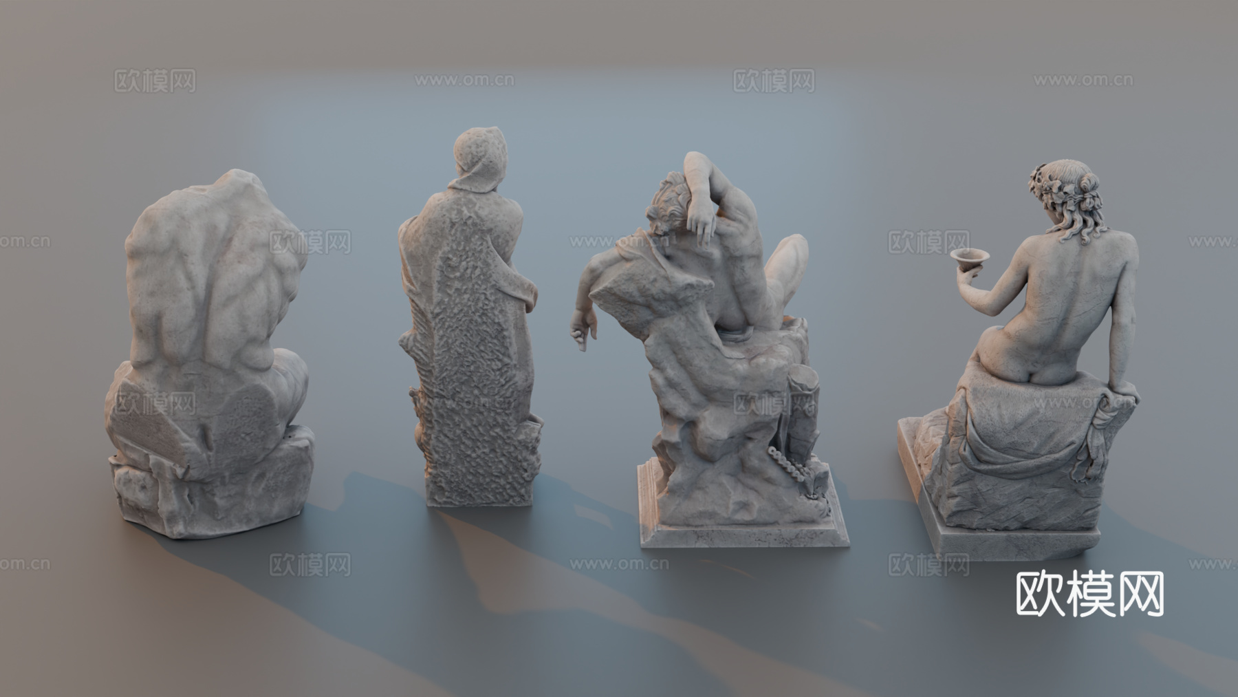 雕像 石像 欧式复古雕像 神话雕像 人物雕像su模型