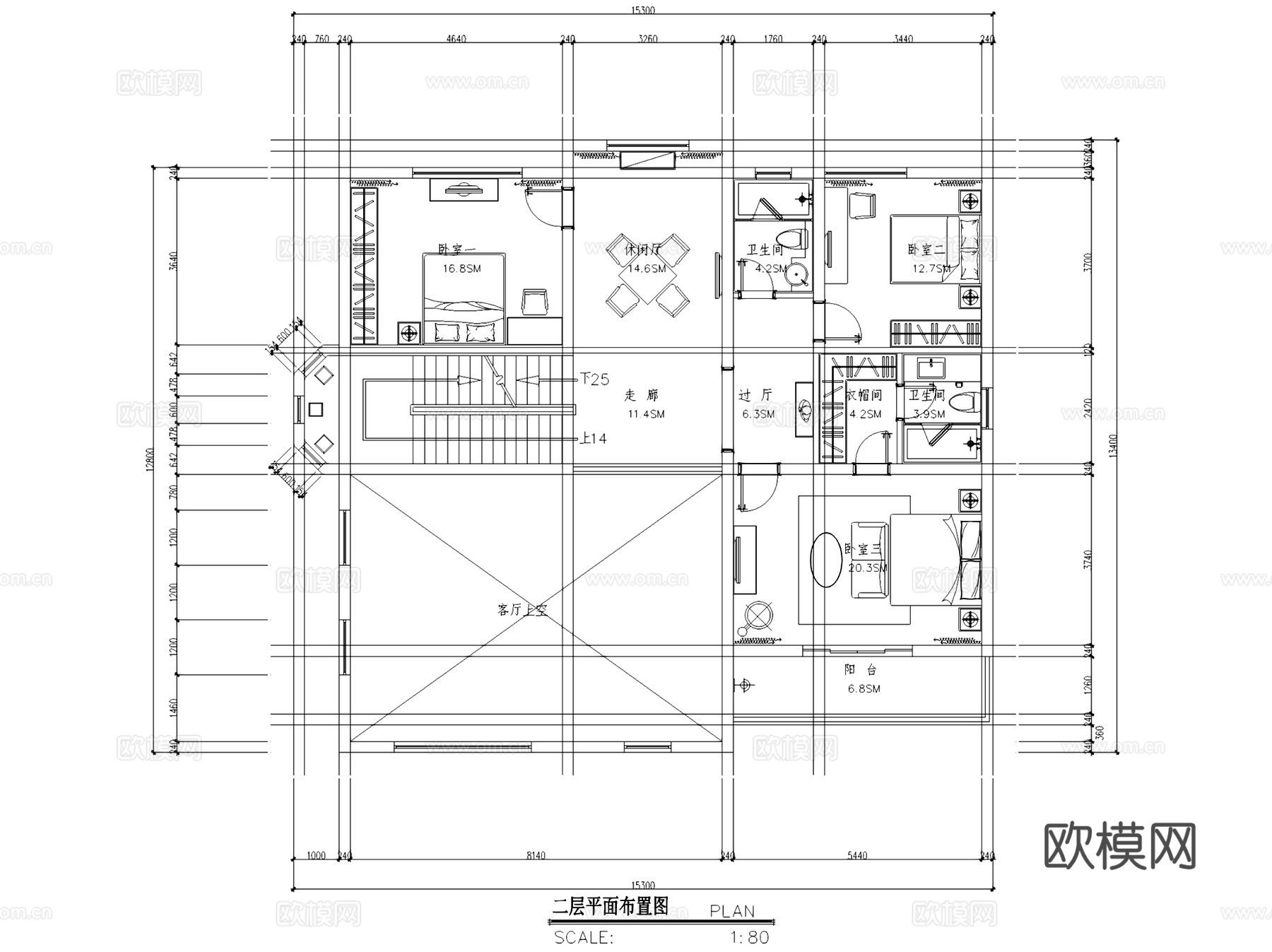 中式三层别墅私宅室内家装CAD施工图cad施工图
