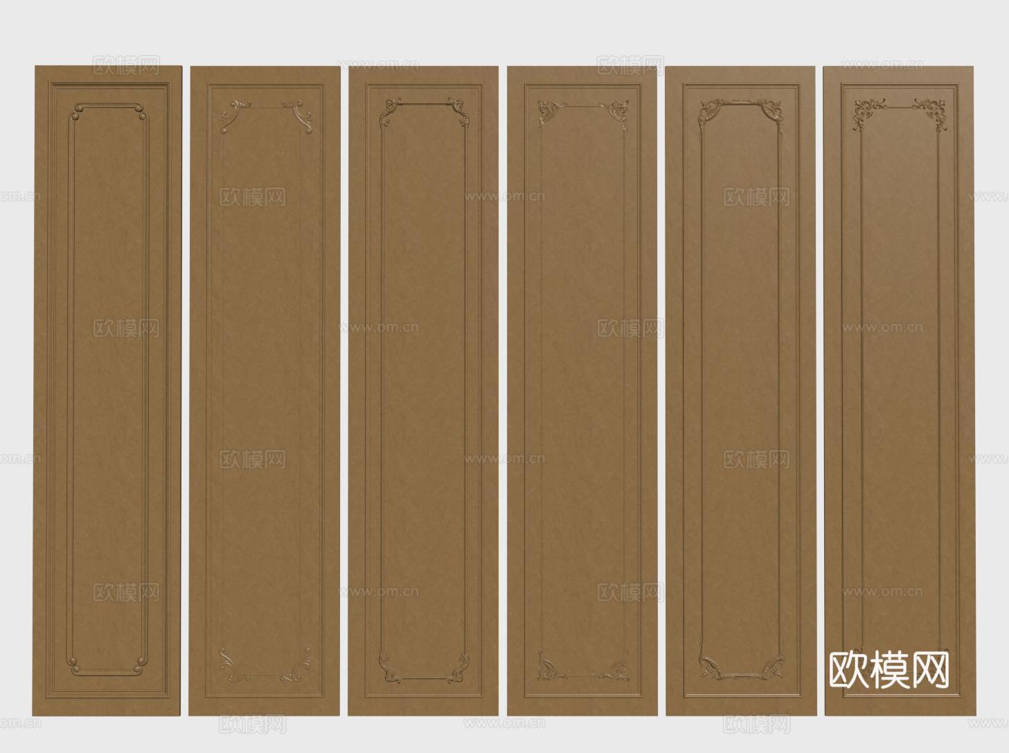 法式护墙板 雕花护墙板 线条su模型