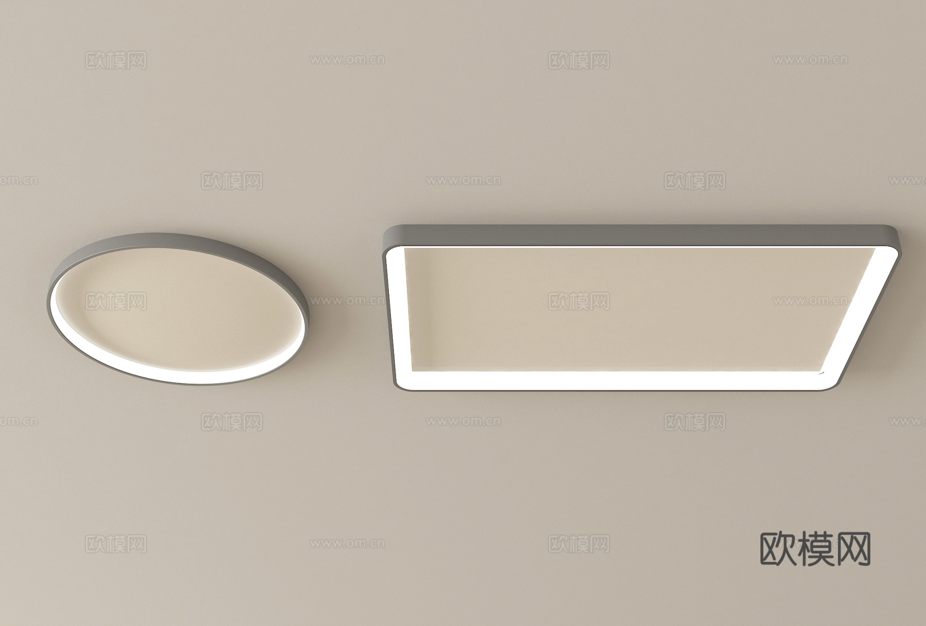 现代简约吸顶灯 客厅吸顶灯su模型