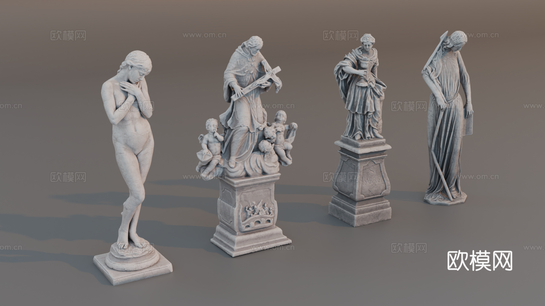 雕像 石像 欧式复古雕像 神话雕像 人物雕像su模型