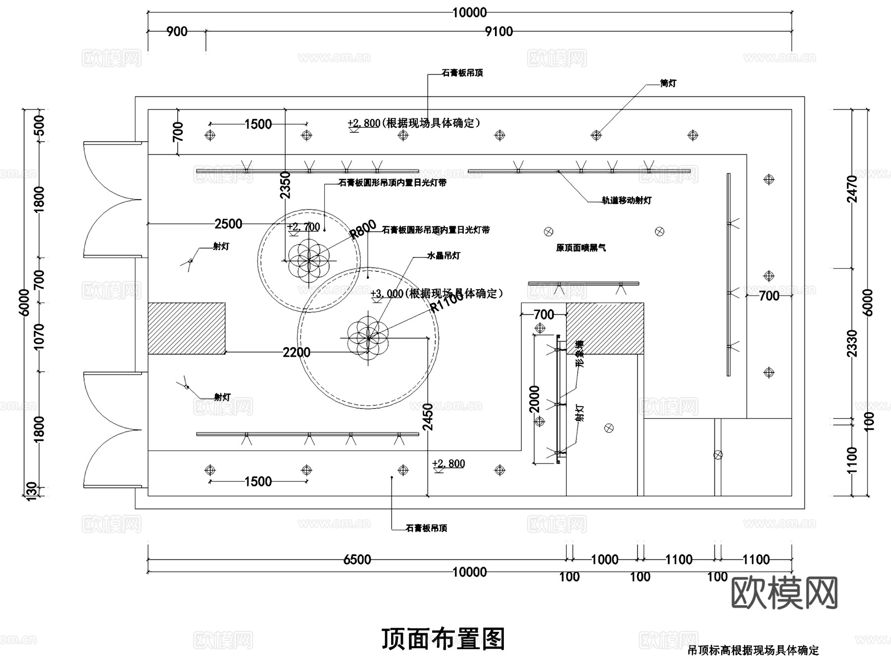 60㎡魅惑衣族服装店室内工装CAD施工图cad施工图