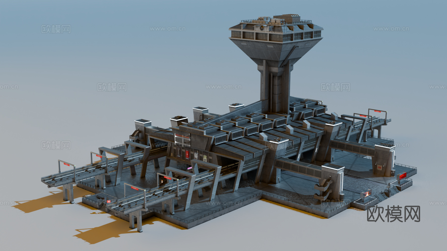 工业建筑 赛博朋克建筑 科幻建筑 城市建筑 工业城市建筑su模型