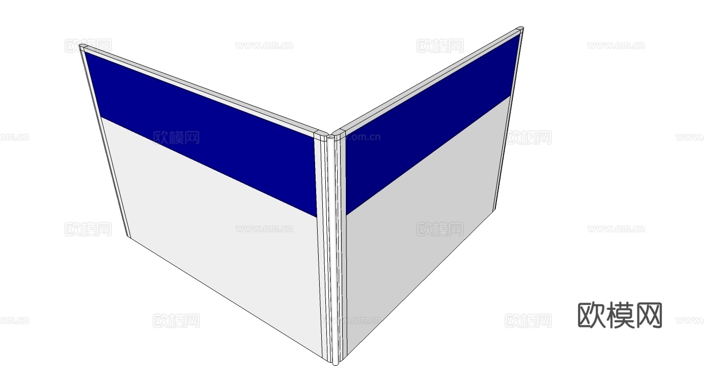 办公工位 办公班台 办公家具 工位 办公室 屏风工位su模型下载（渲染图2）