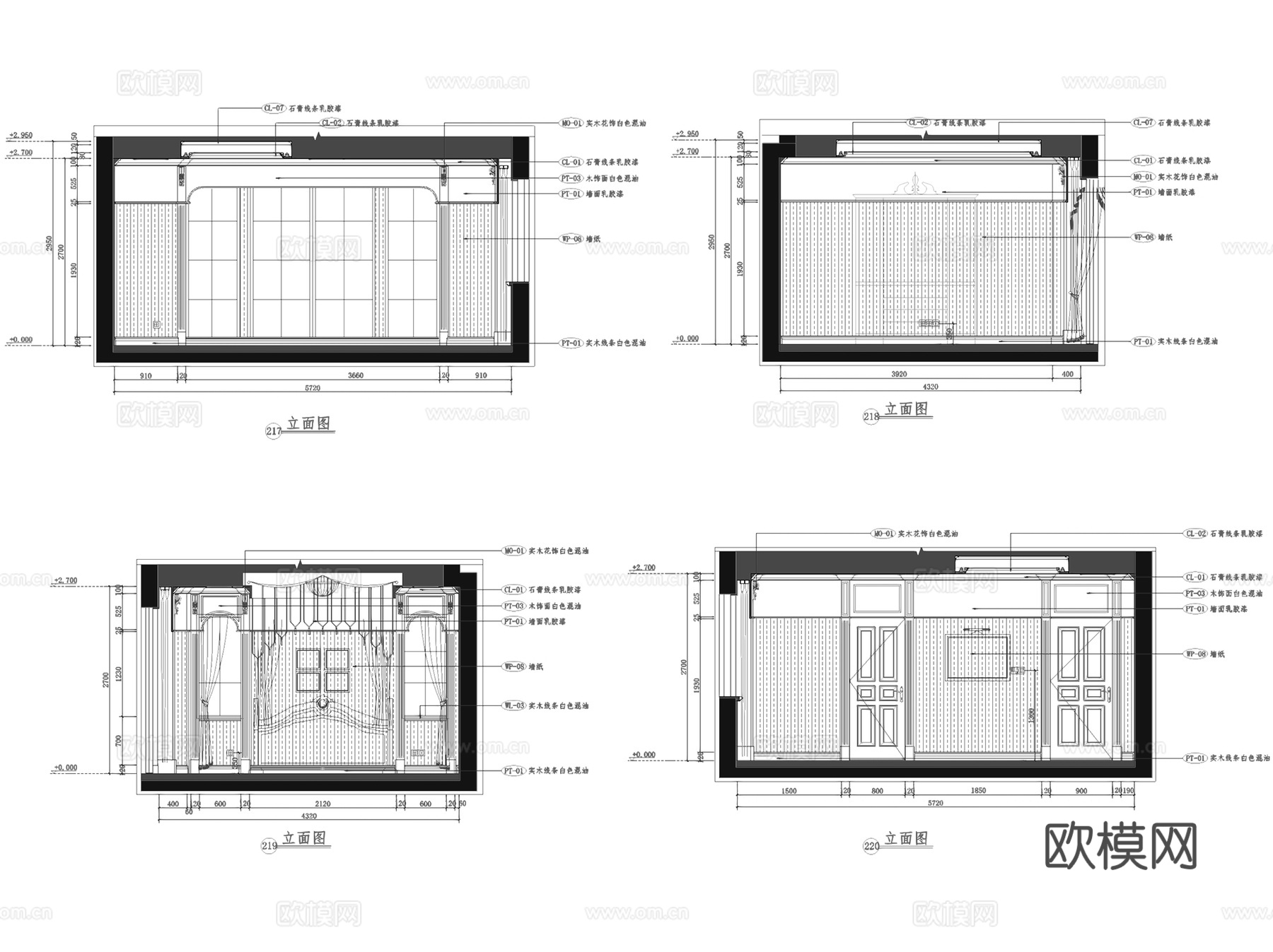 上海欧式三层别墅庄园室内家装CAD施工图cad施工图