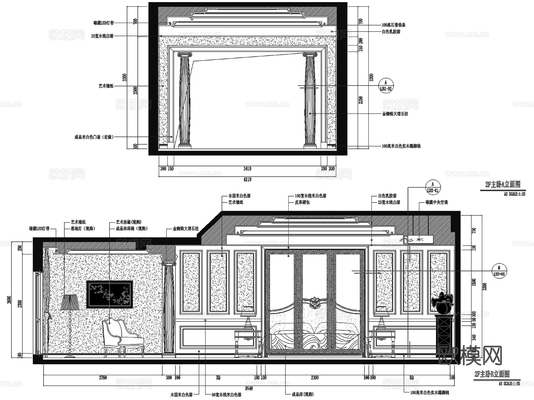 中庚紫金香山二层跃层室内家装CAD施工图整套cad施工图