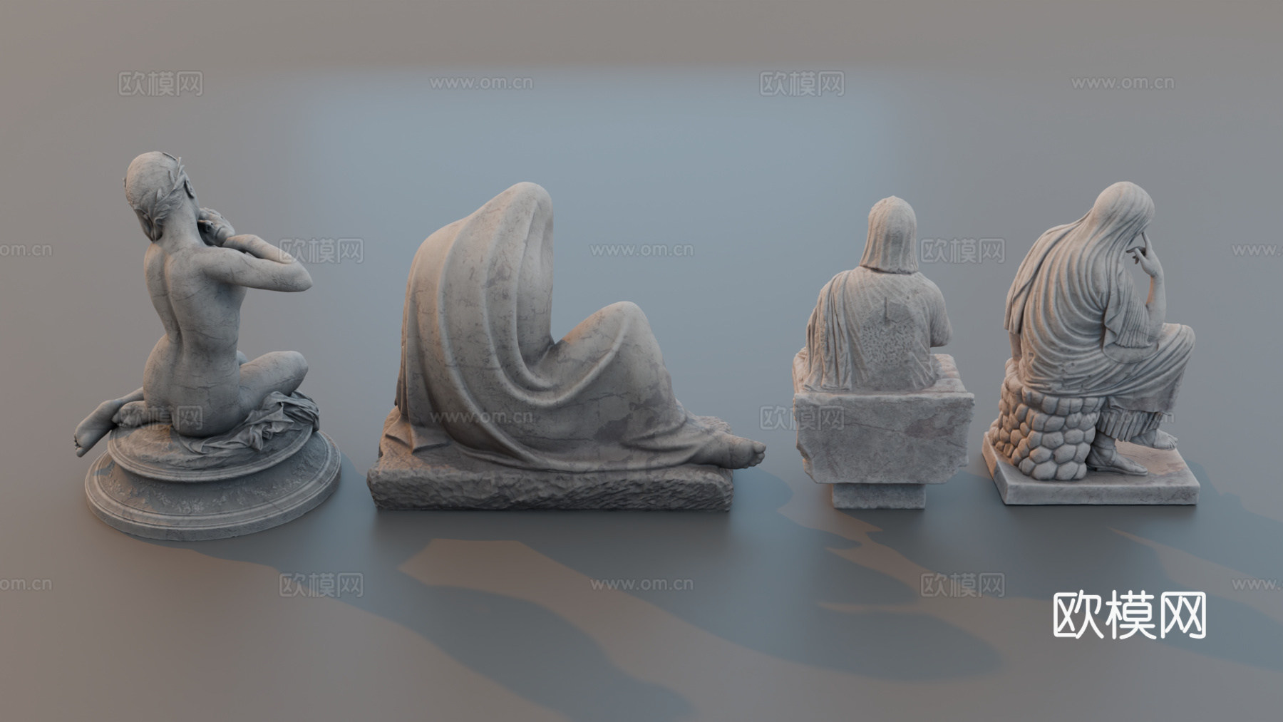 雕像 石像 欧式复古雕像 神话雕像 人物雕像su模型