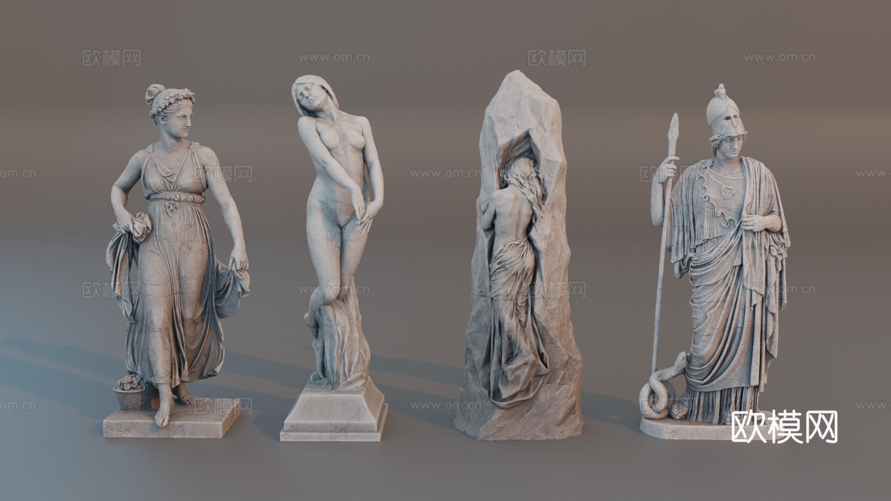 雕像 石像 欧式复古雕像 神话雕像 人物雕像su模型
