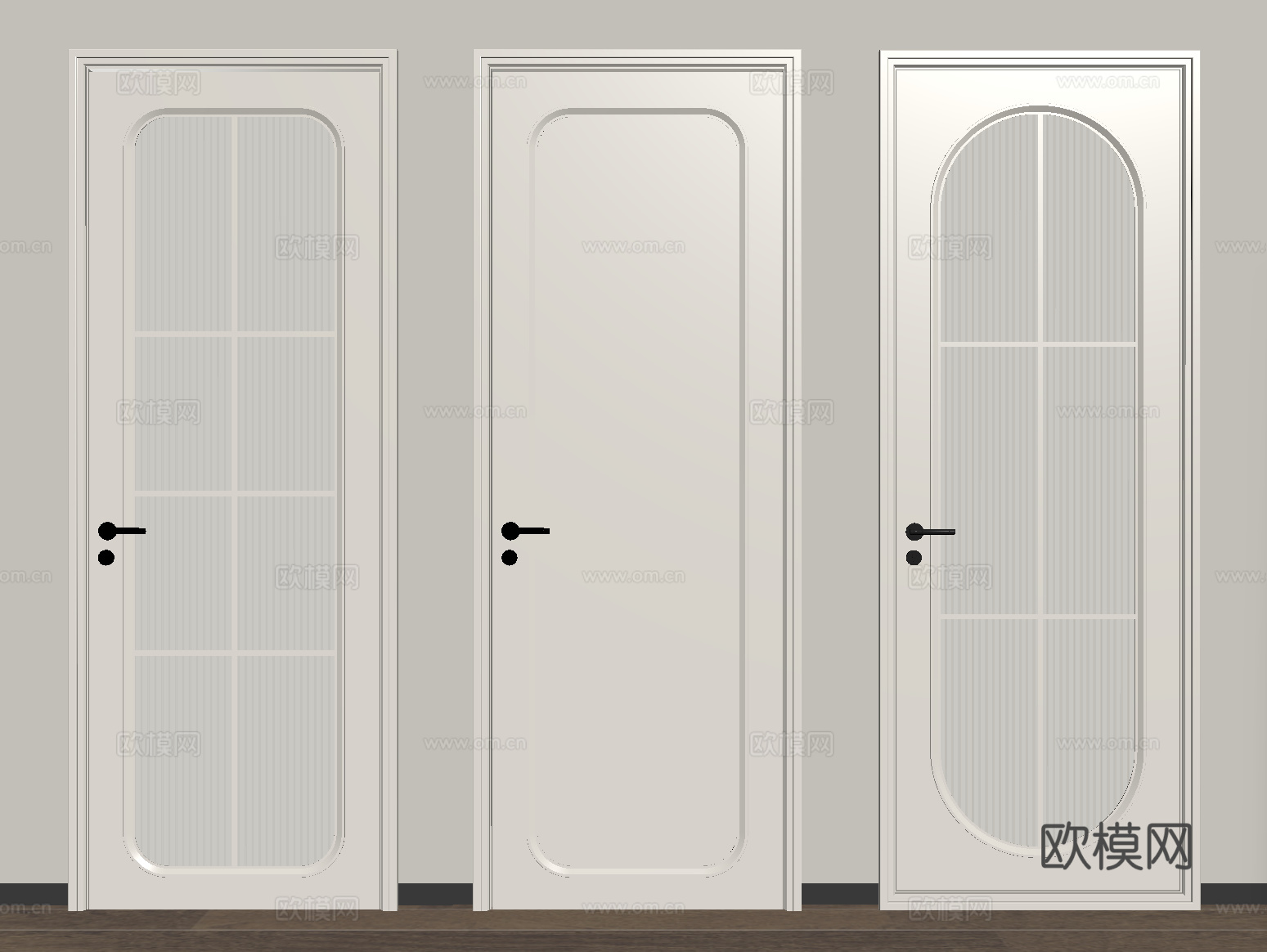 法式单开门 玻璃门卧室门 厨房门浴室门su模型