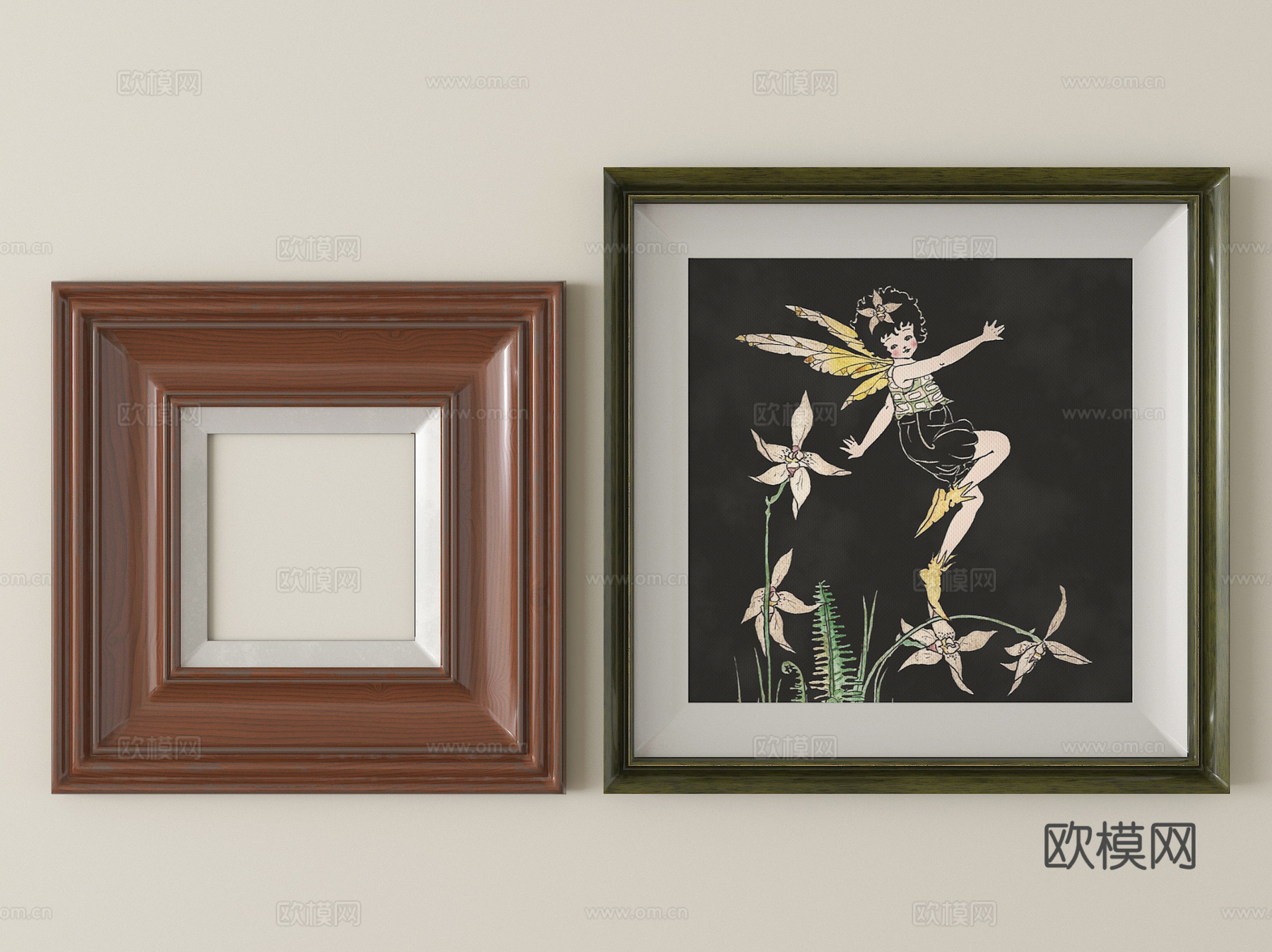法式装饰画框 装饰挂画su模型