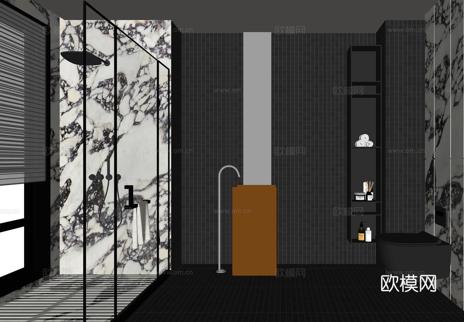 现代卫生间 别墅卫生间su模型