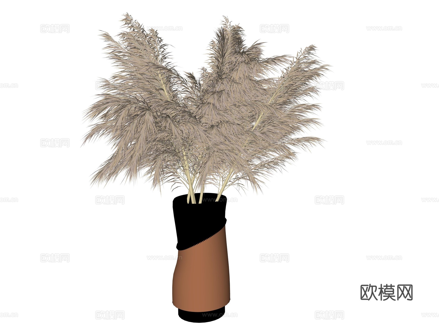 现代花瓶植物摆件su模型