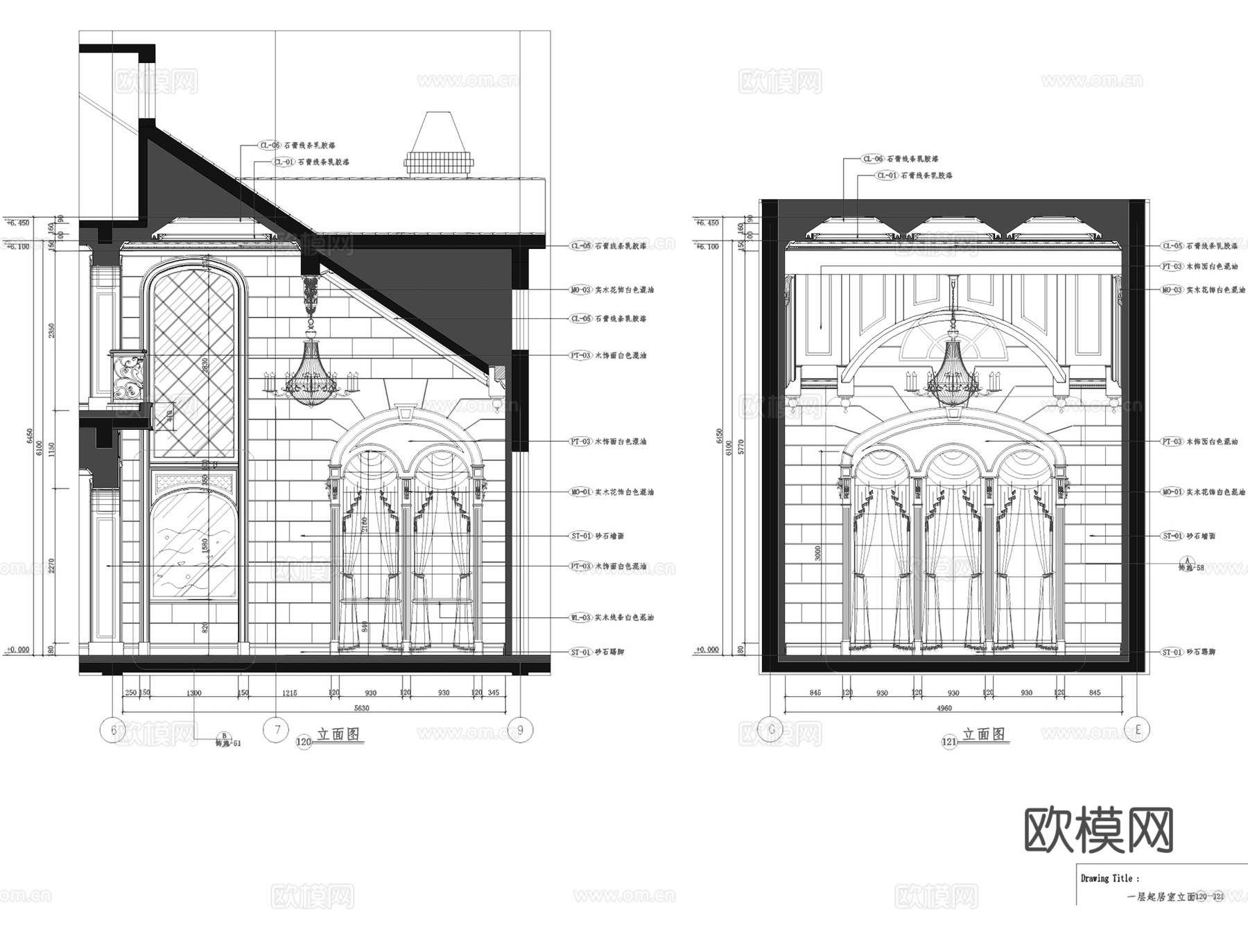 上海欧式三层别墅庄园室内家装CAD施工图cad施工图
