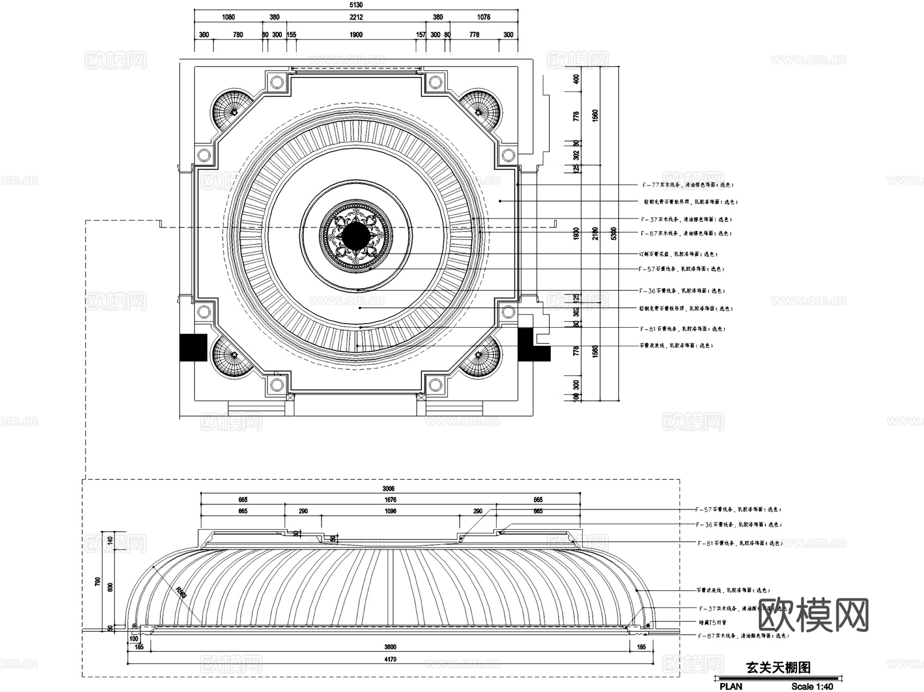 欧式玄关门厅室内家装CAD施工图cad施工图