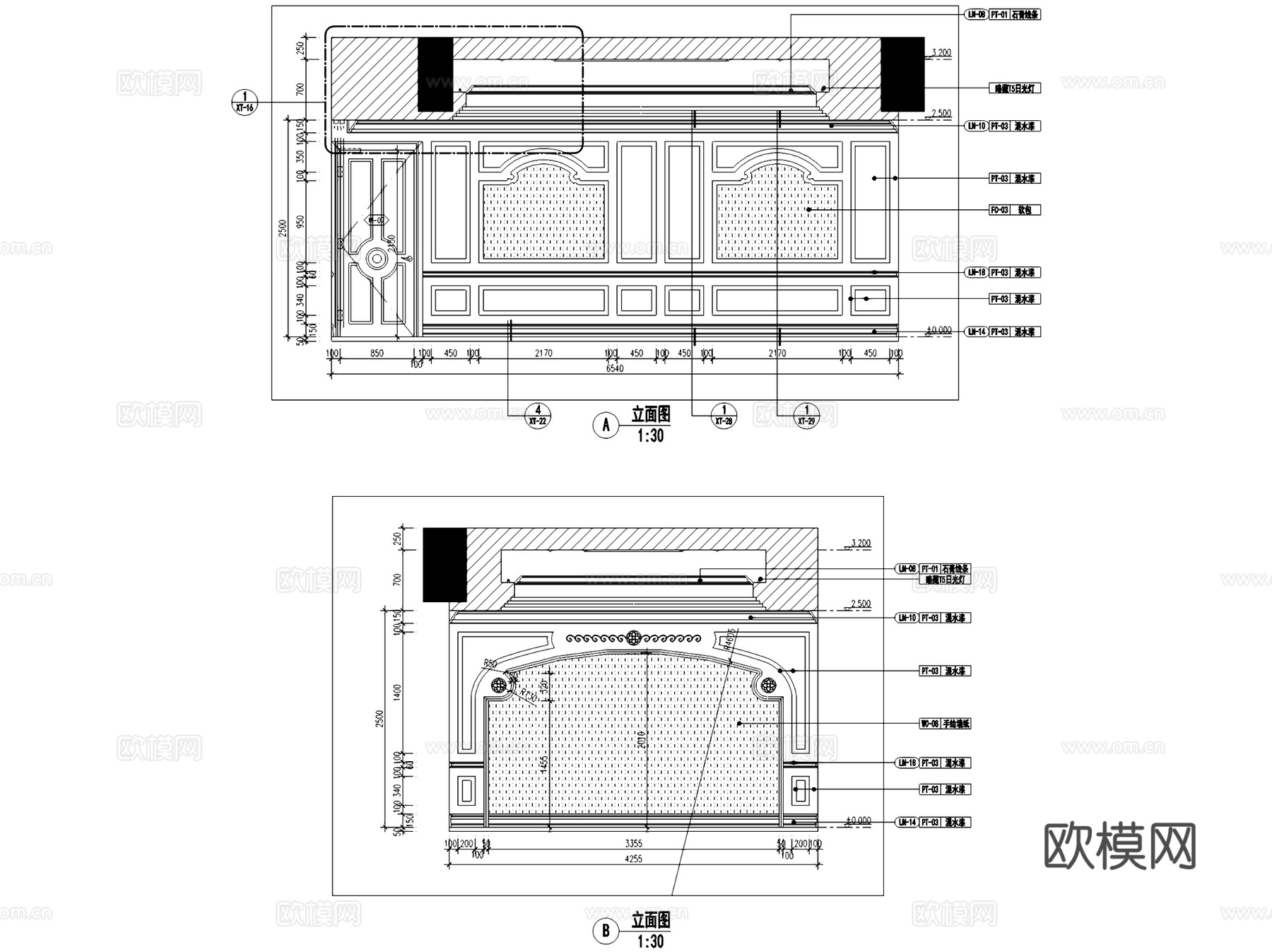 欧式古典二层别墅室内家装CAD施工图整套cad施工图