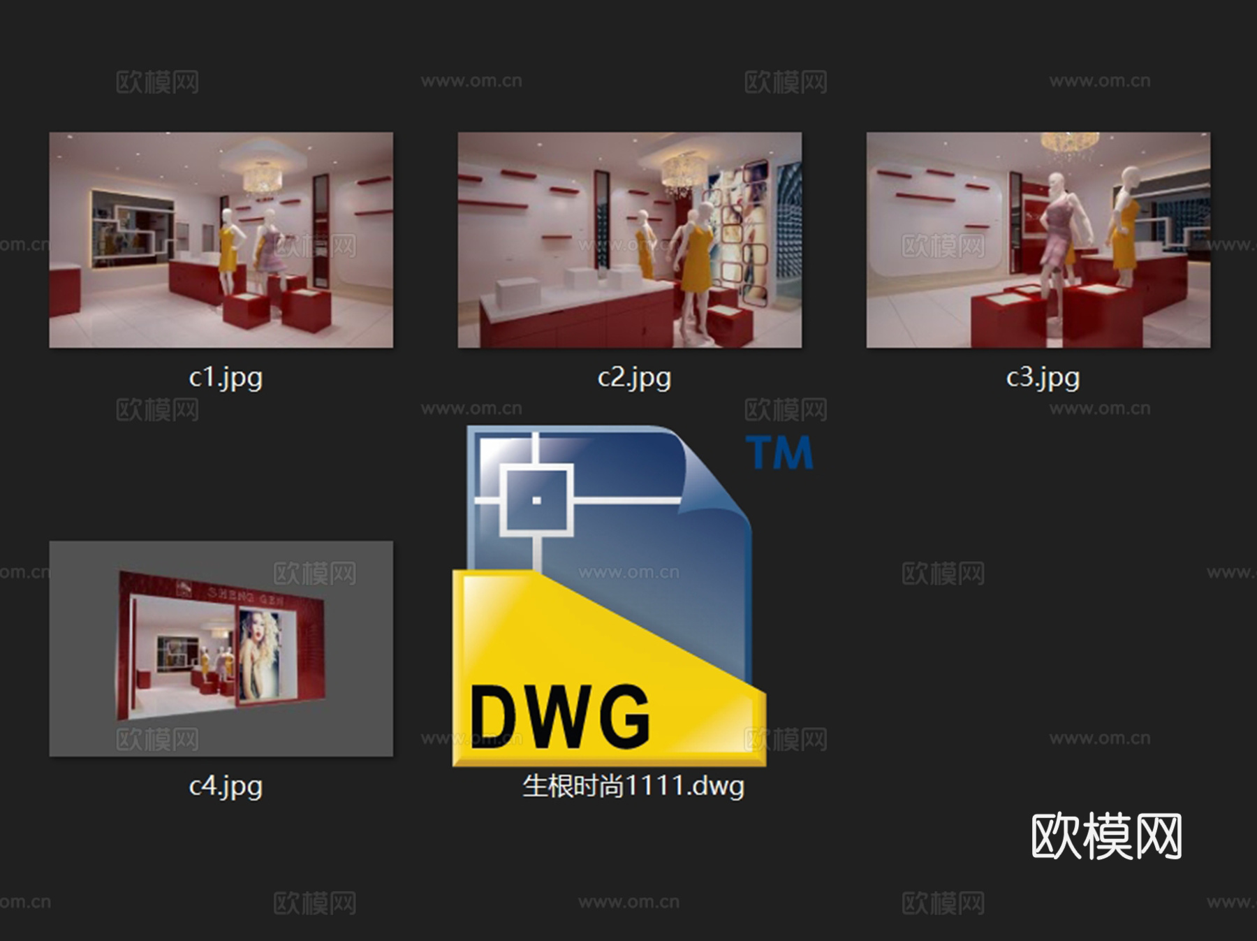 Sheng Gen生根时尚服装店室内工装CAD施工图cad施工图