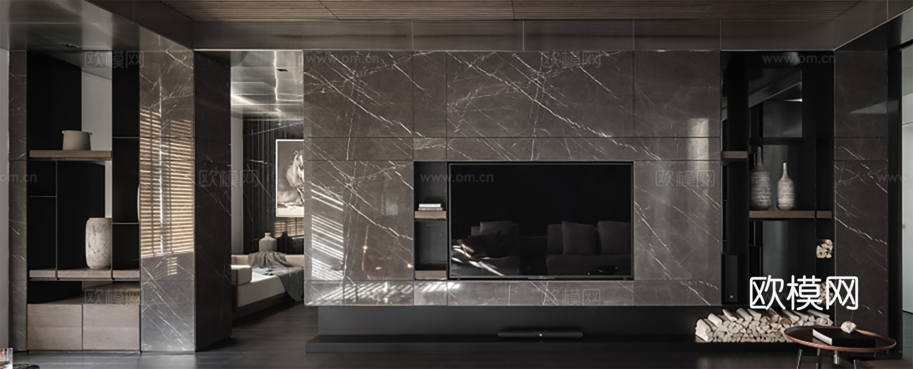 客厅背景墙 电视背景墙 石材墙面 背景墙节点图cad施工图