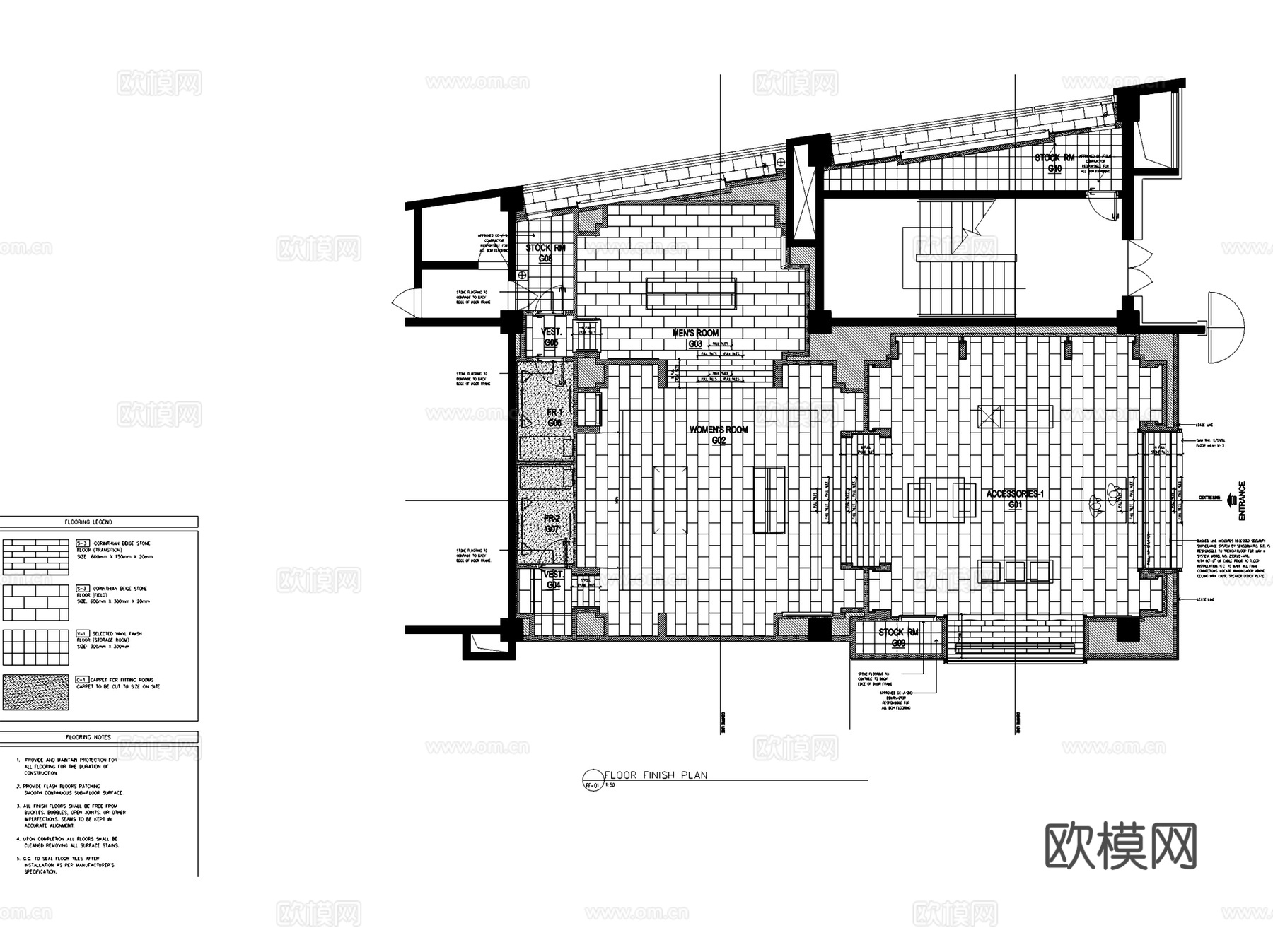 巴宝莉BURBERRY福州东方店服装店室内工装CAD施工图cad施工图