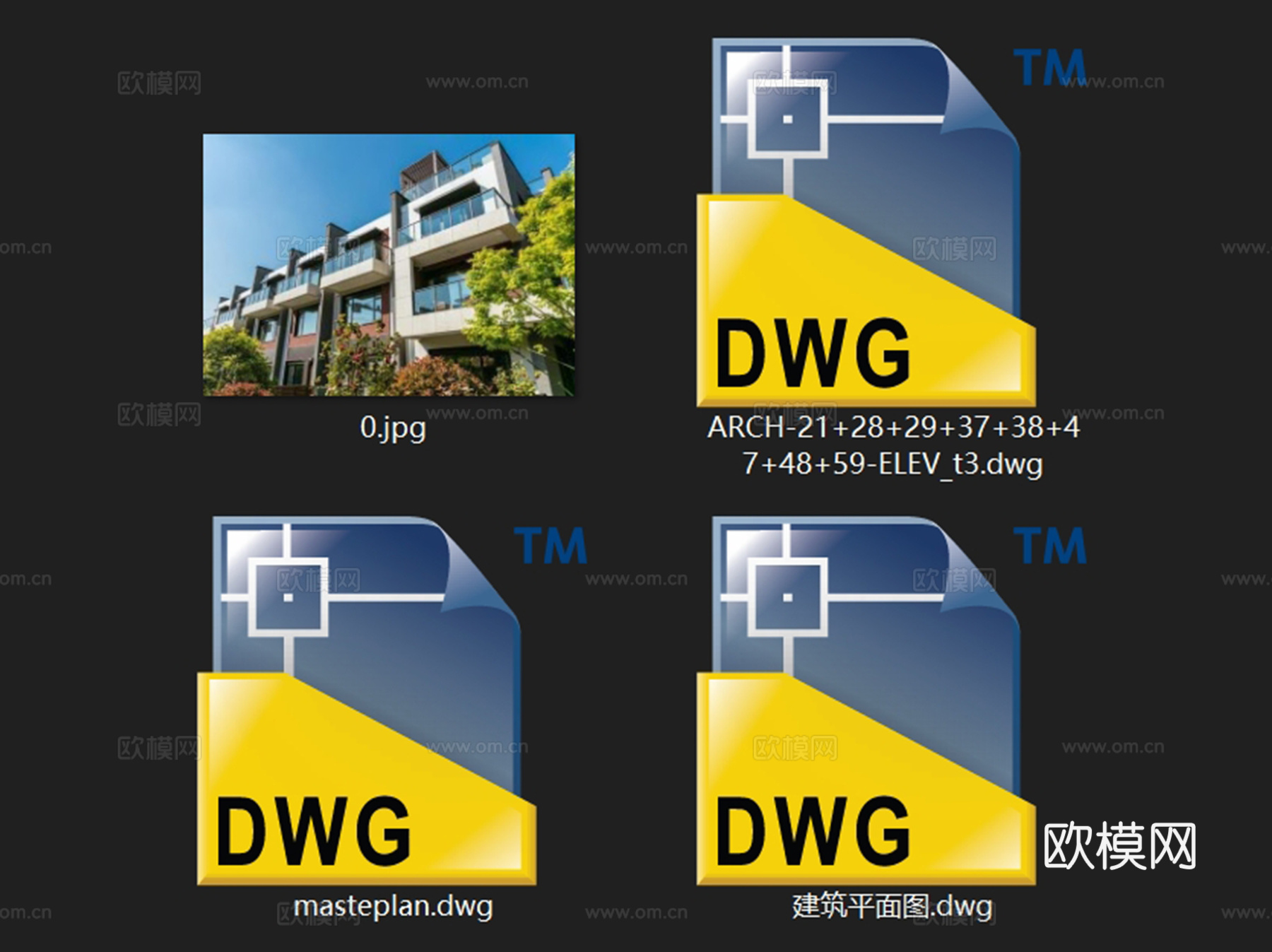 瑞安翠湖山居B地块别墅建筑CAD施工图cad施工图