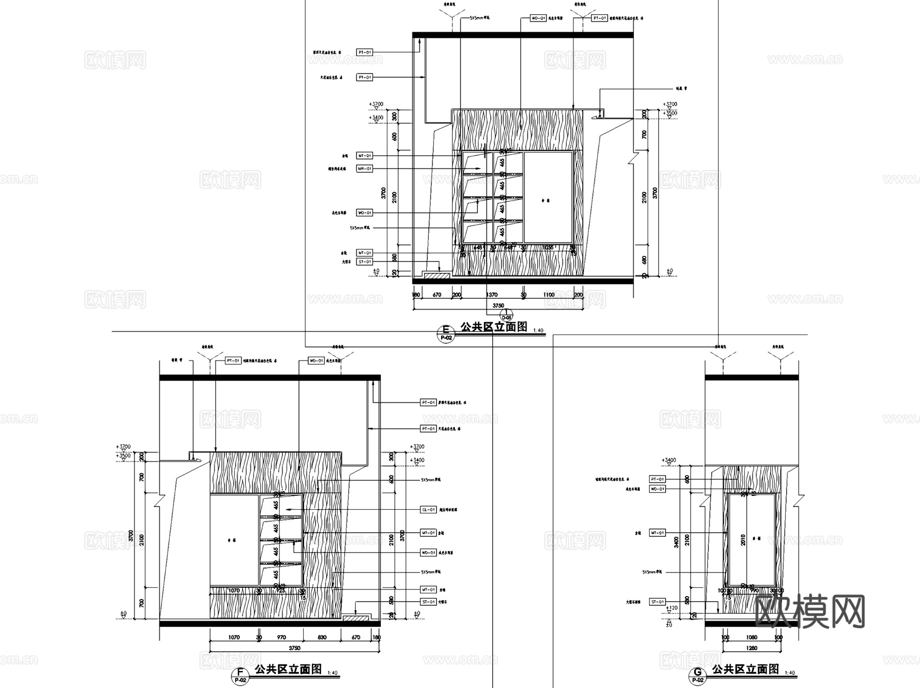 GUCCI古驰意大利奢侈品牌服装店室内工装CAD施工图整套cad施工图
