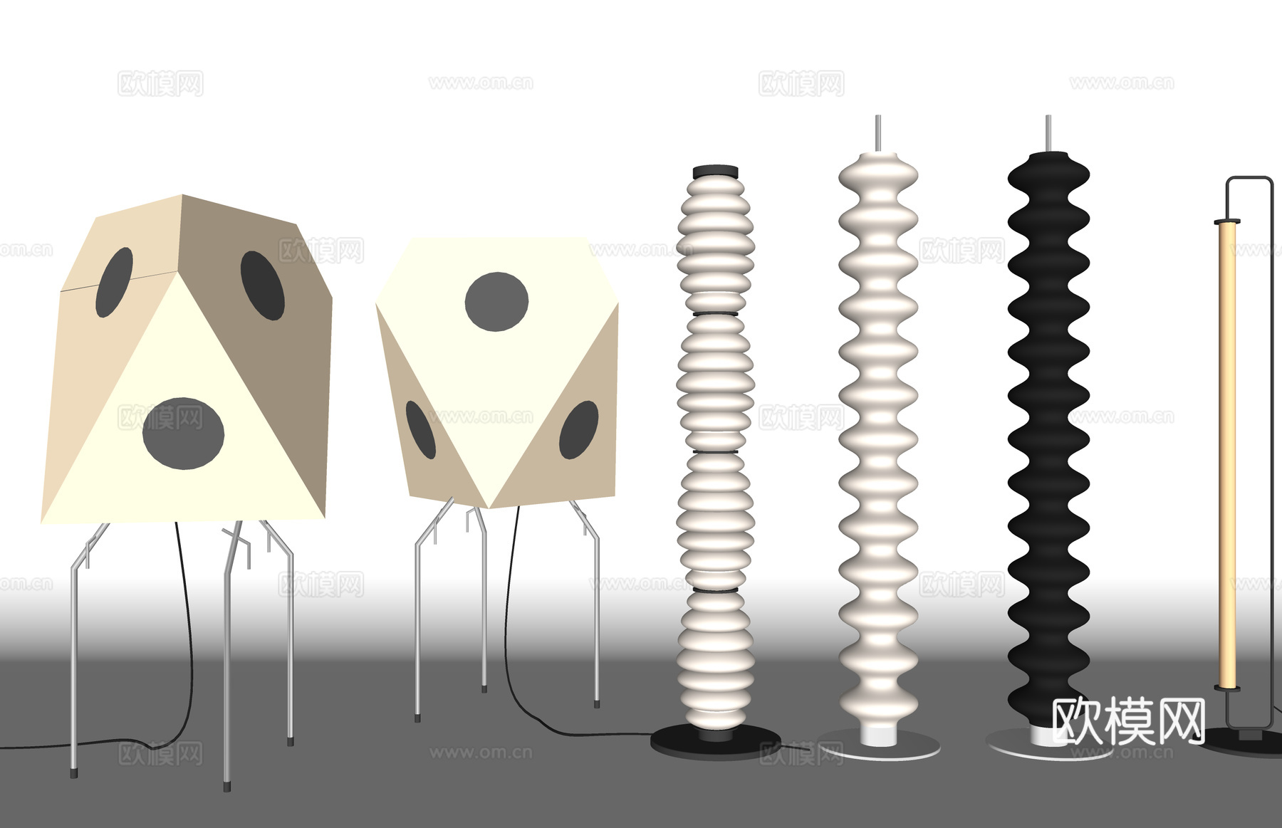 摆件 架子 桌子 灯具 书籍su模型