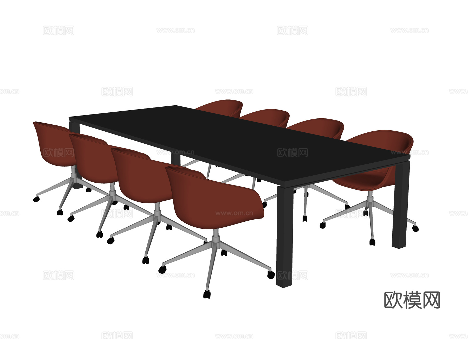 现代会议桌椅 办公椅su模型