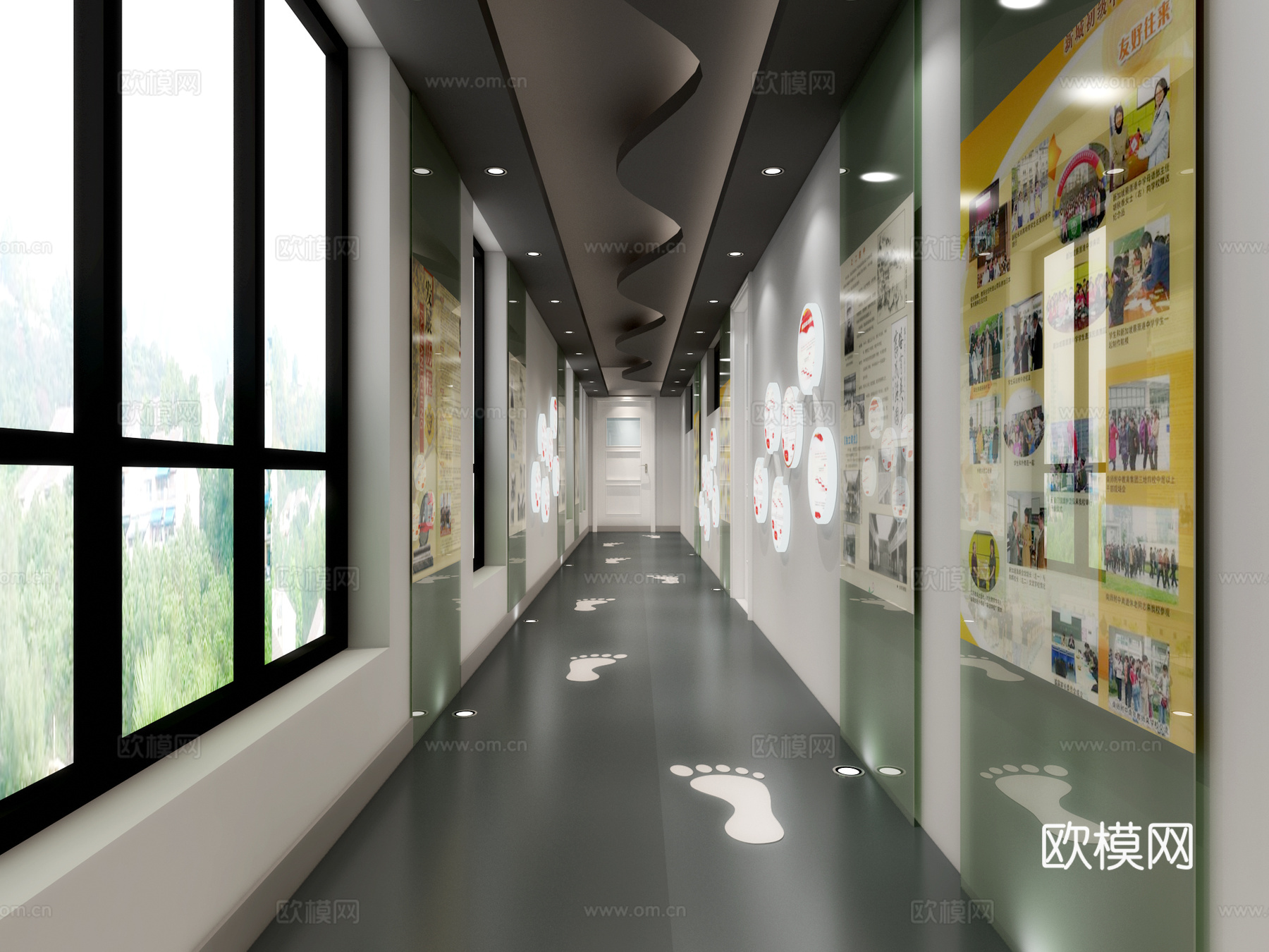 现代幼儿园 培训机构幼儿园 连锁幼儿园3d模型下载（渲染图3）