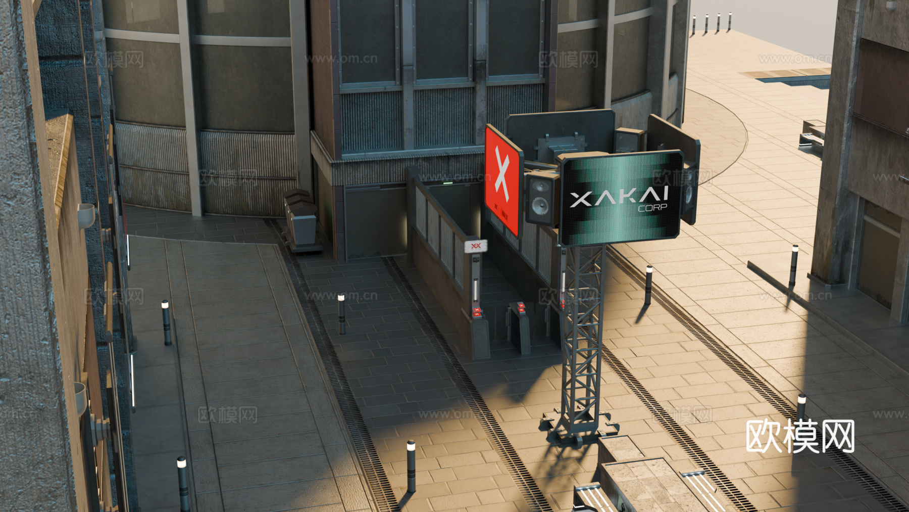 工业建筑 赛博朋克建筑 科幻建筑 城市建筑 工业城市建筑su模型