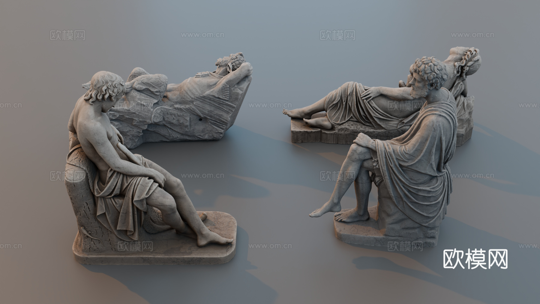 雕像 石像 欧式复古雕像 神话雕像 人物雕像su模型