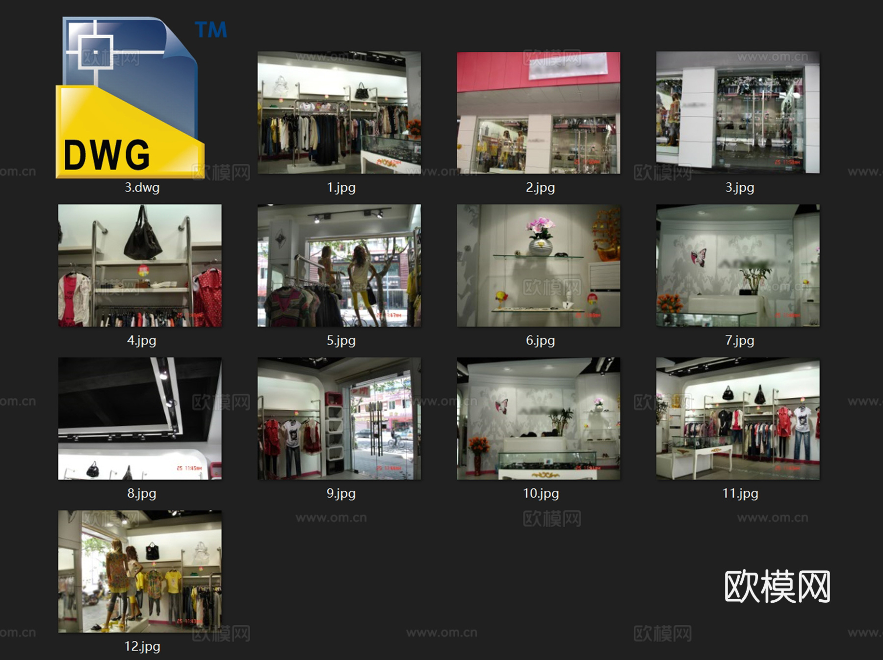 70㎡AnKoo二层服装店室内工装CAD施工图cad施工图