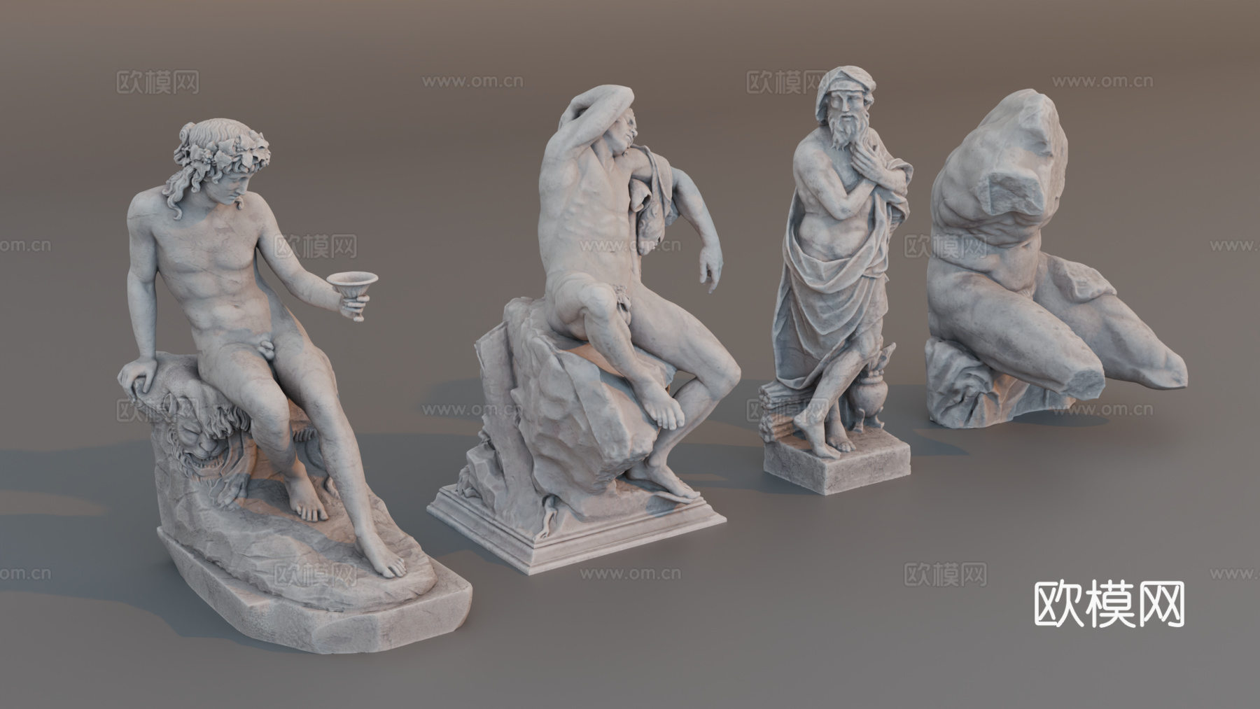 雕像 石像 欧式复古雕像 神话雕像 人物雕像su模型
