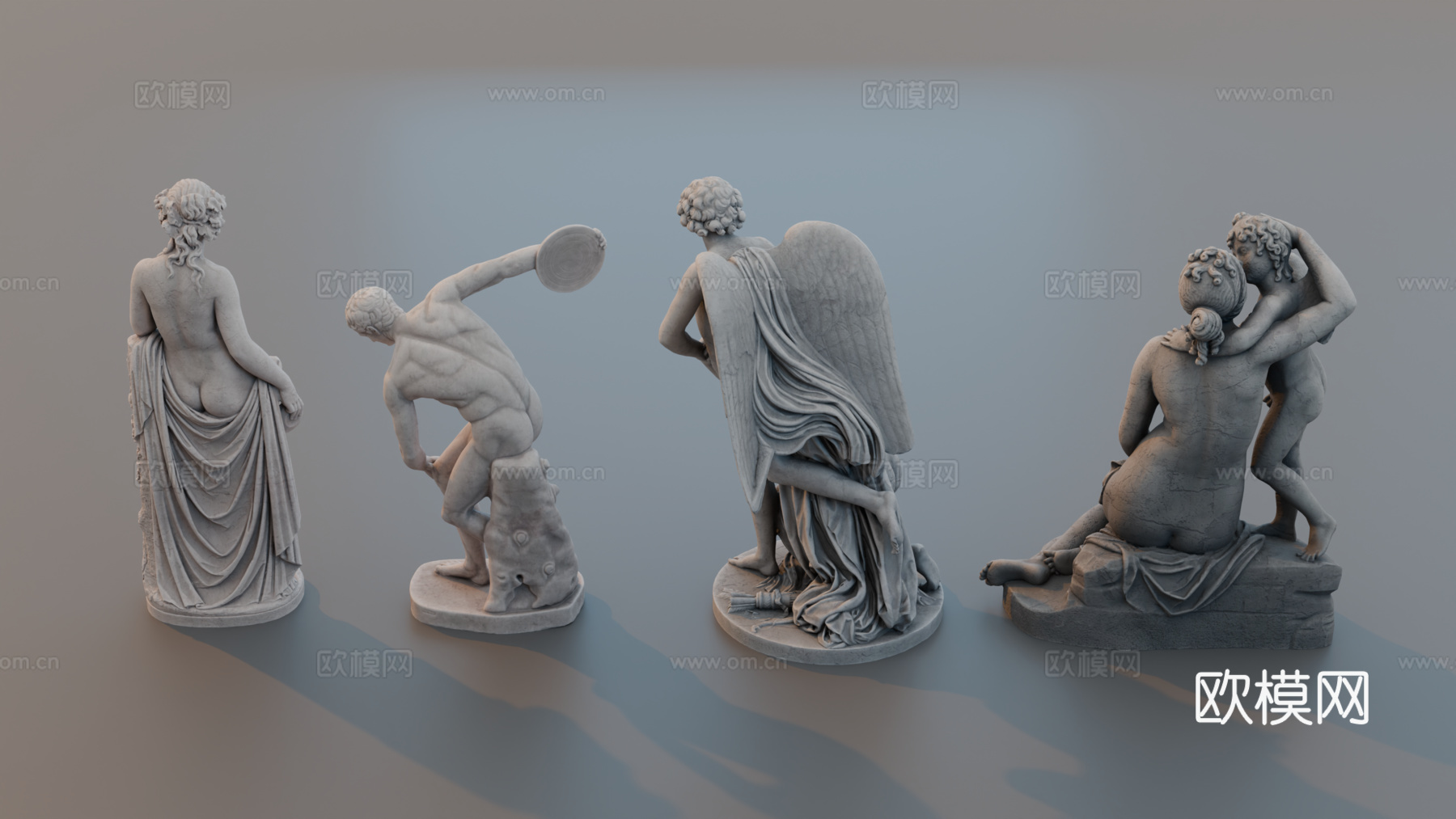 雕像 石像 欧式复古雕像 神话雕像 人物雕像su模型