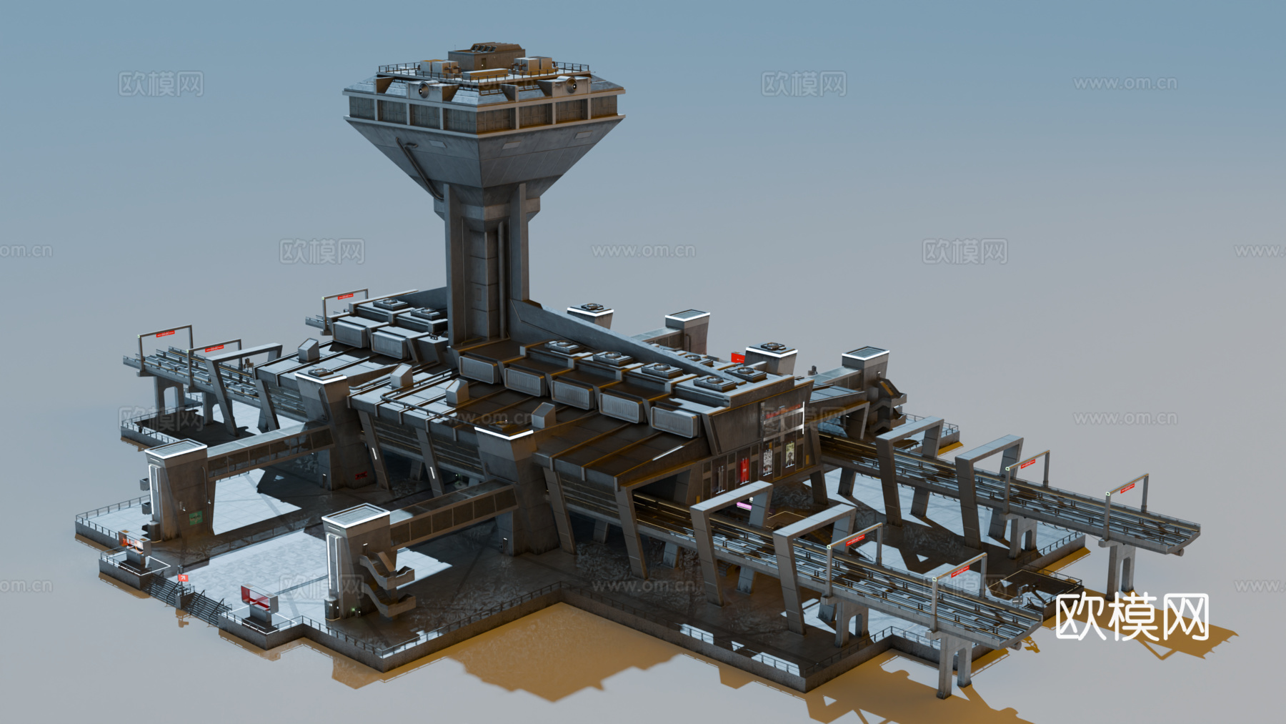 工业建筑 赛博朋克建筑 科幻建筑 城市建筑 工业城市建筑su模型