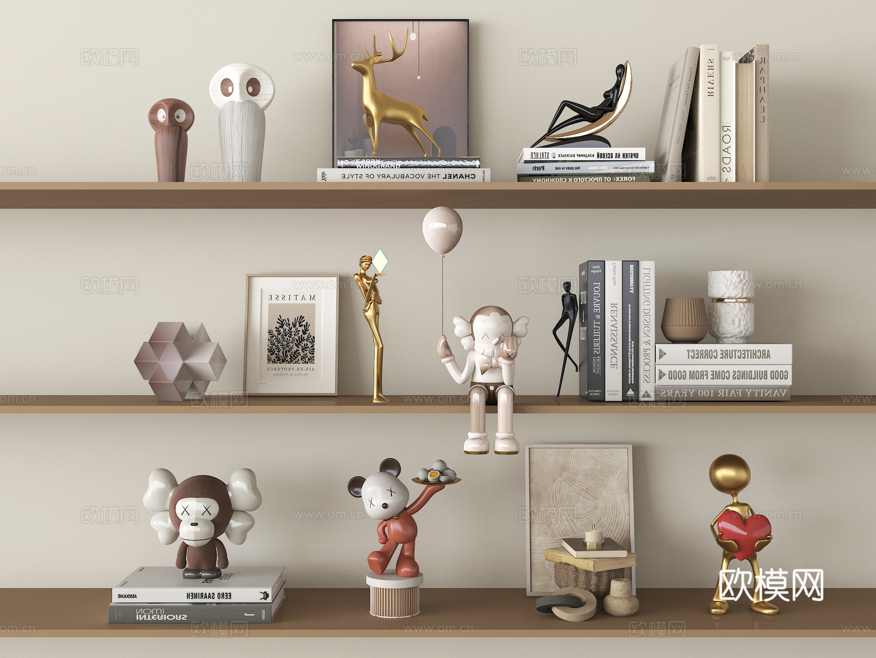 现代装饰摆件 书籍摆件3d模型