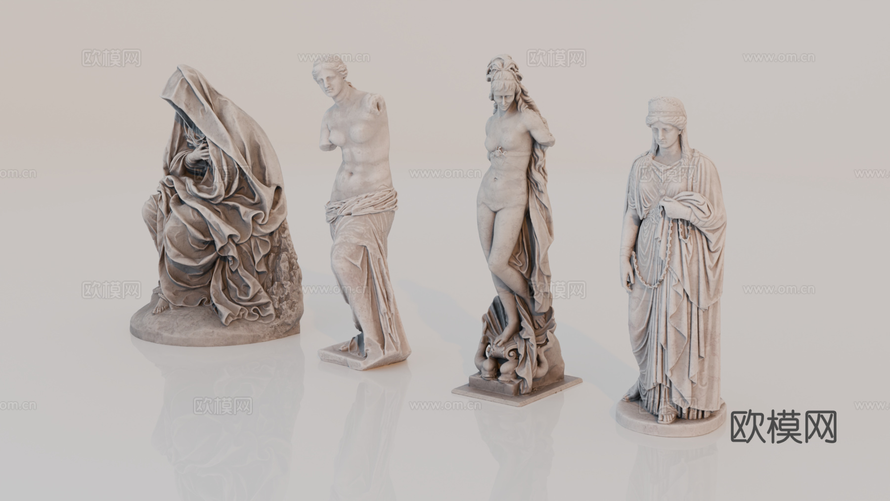 雕像 石像 欧式复古雕像 神话雕像 人物雕像su模型