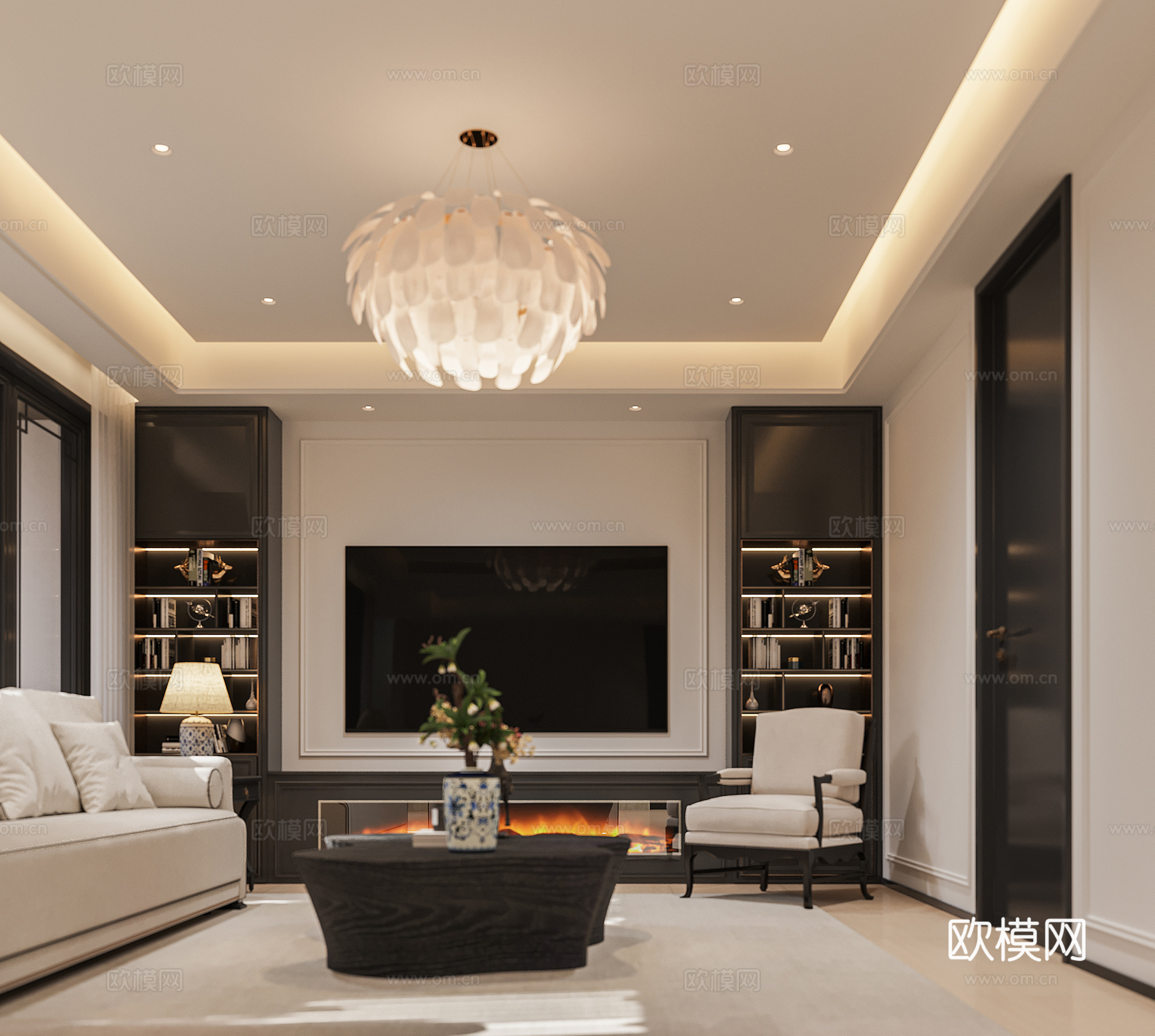 美式客厅3d模型