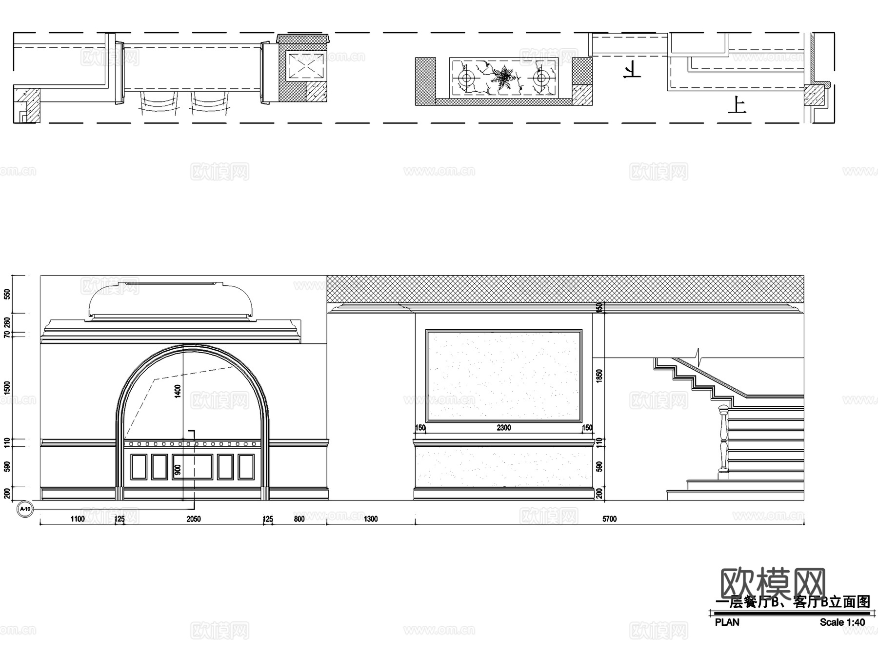重庆保利高尔夫四期北70户型二层别墅室内家装CAD施工图整套cad施工图