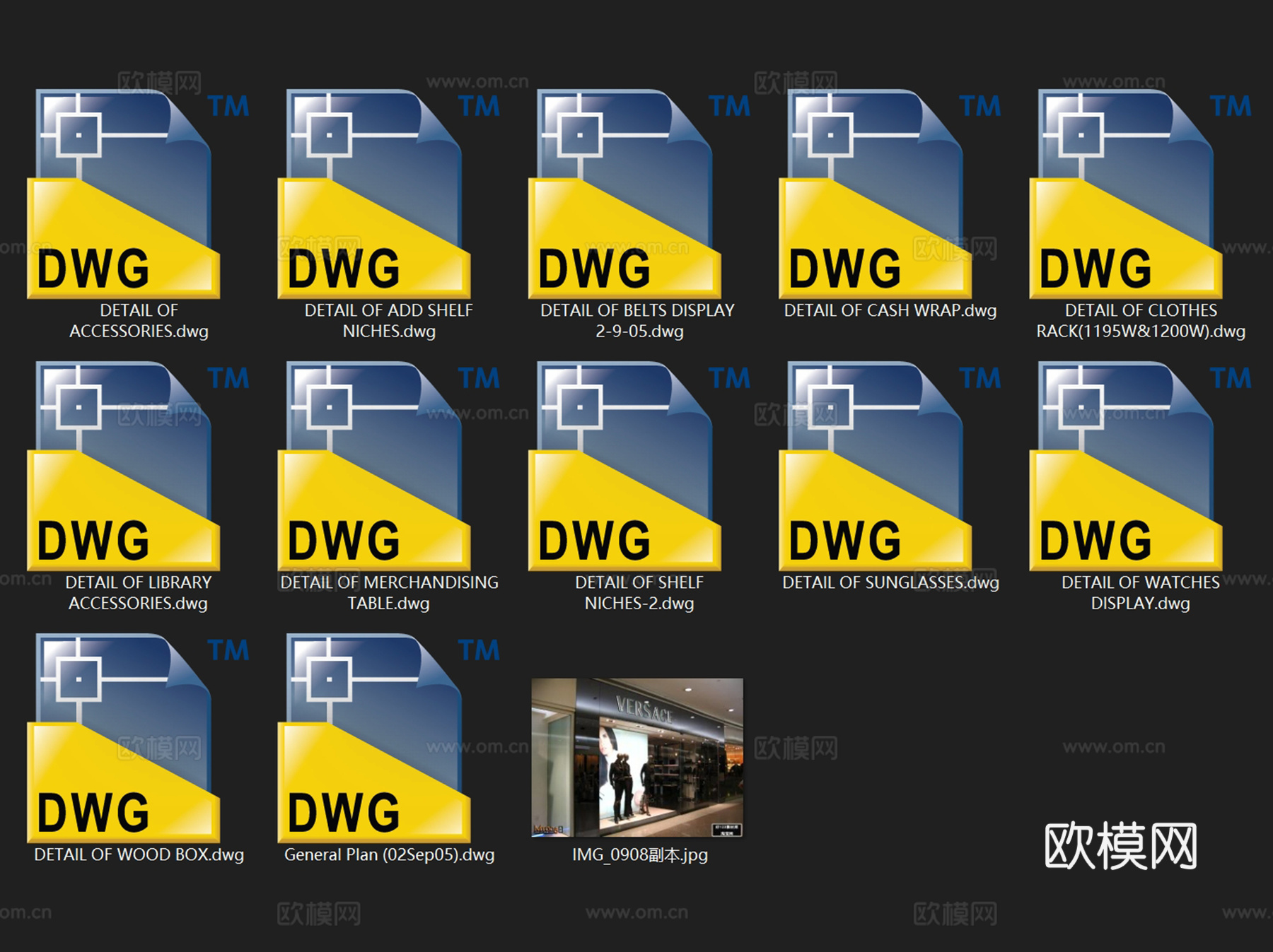 VERSACE范思哲意大利奢侈品牌服装店室内工装CAD施工图cad施工图