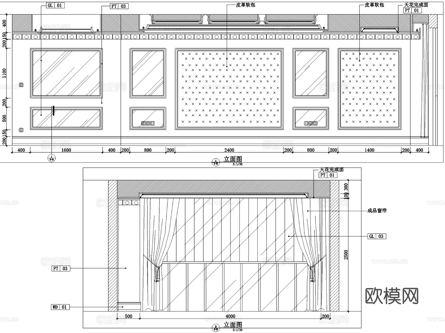 欧式私宅二层跃层室内家装CAD施工图cad施工图