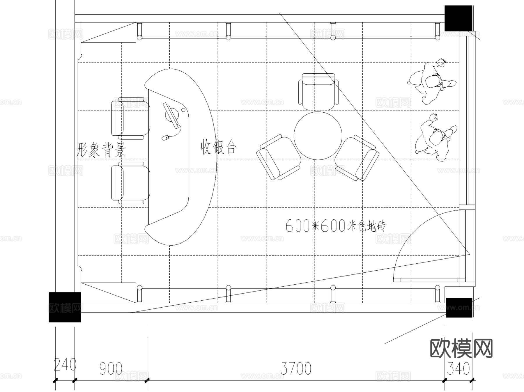 布衣坊BEAUVONE布纺织品店室内工装CAD施工图cad施工图
