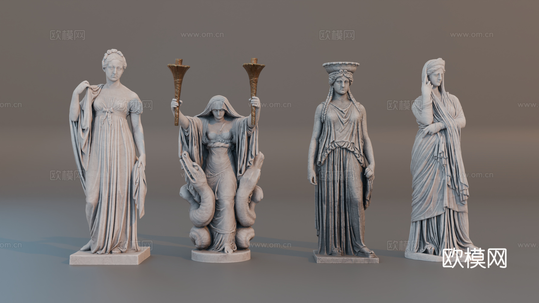 雕像 石像 欧式复古雕像 神话雕像 人物雕像su模型