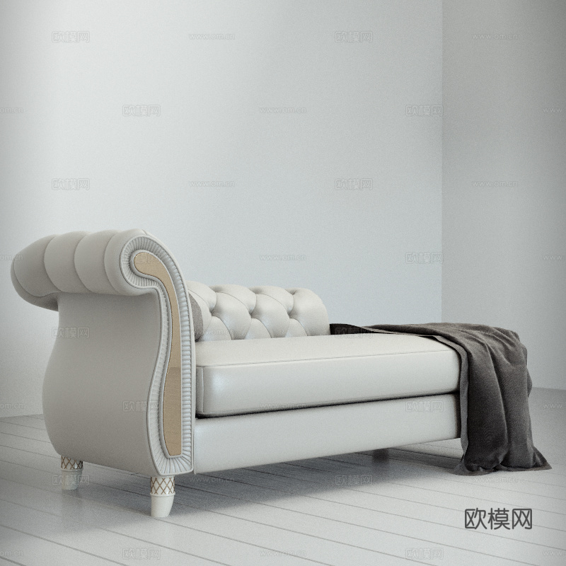 欧式贵妃椅 贵妃椅3d模型下载（渲染图1）